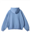 Cursive Embroidered Hoodie Sky Blue