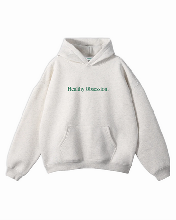 Healthy Obsession Hoodie Light Grey Marl