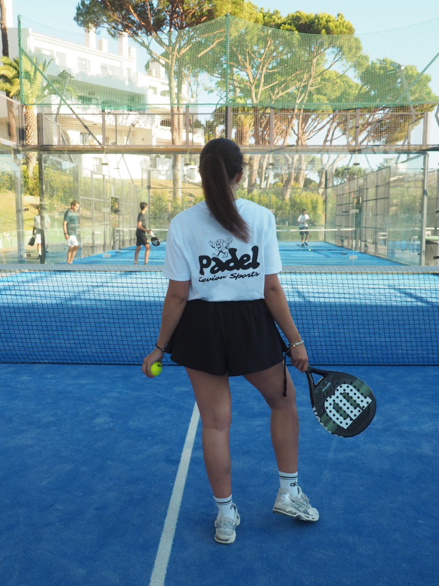 Padel Cartoon White T-Shirt
