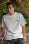 Cursive Logo Oversized Heavyweight White Tee