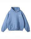 Cursive Embroidered Hoodie Sky Blue
