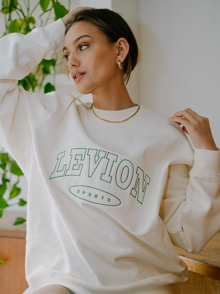 White college sweatshirt hotsell